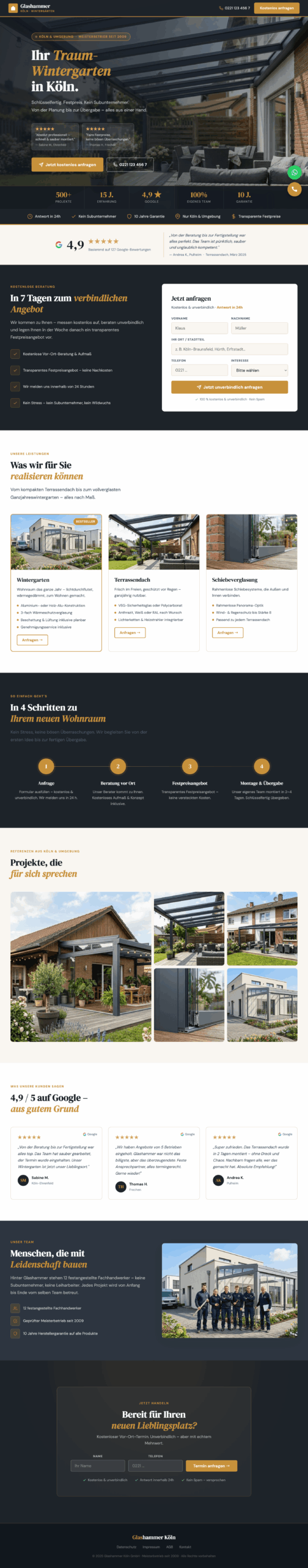 Glashammer Köln — Beispiel-Landing-Page