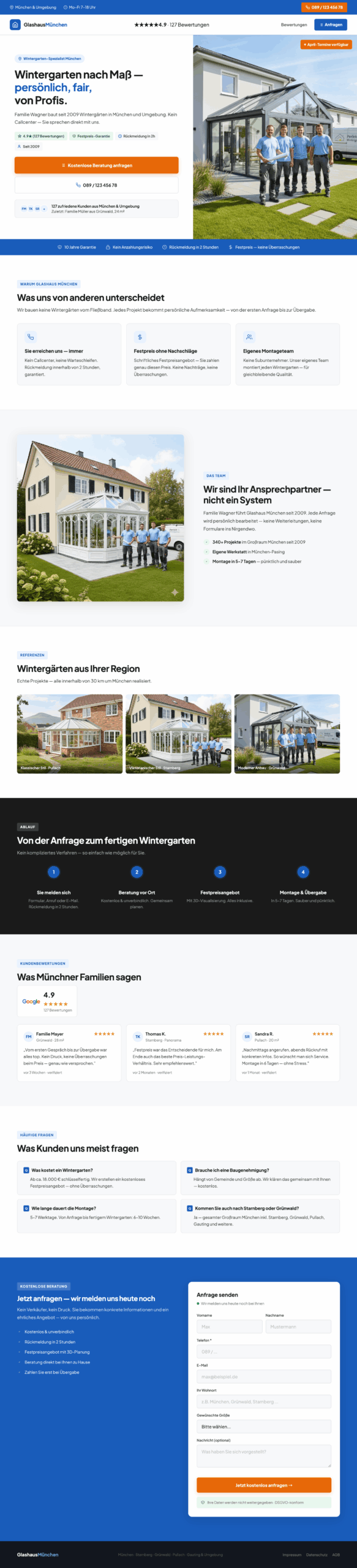 PerfektWintergarten München — Beispiel-Landing-Page