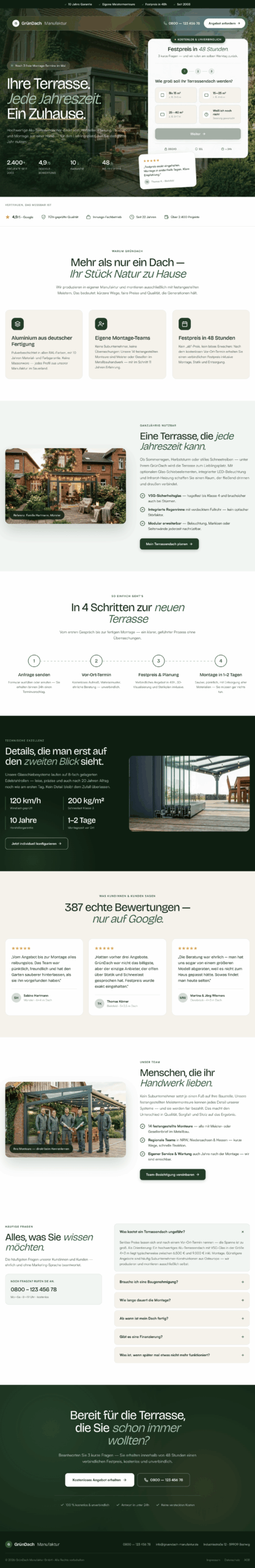 GrünDach Manufaktur — Beispiel-Landing-Page